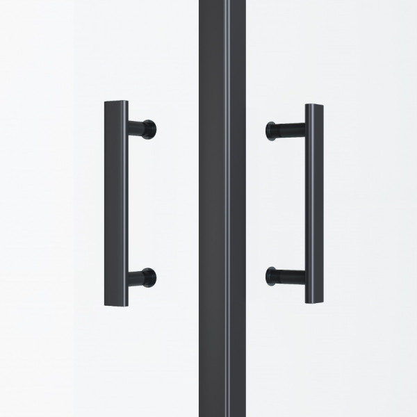 Душевой уголок Santek Вэлия 80x80x195 стекло (прозрачное, профиль черный (1WH501790)