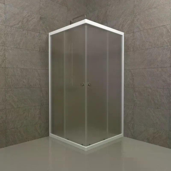 Душевой уголок Triton Вельвет 90x90  стекло матовое, профиль белый (DK362)