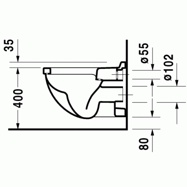 Унитаз подвесной Duravit Starck 3 540х365х435 (2200090000)