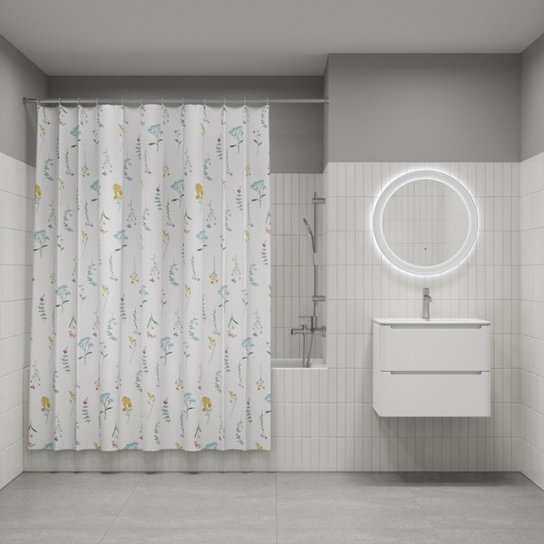 Шторка для ванн текстильная Iddis Base 180x200 белая (BF02P18i11) Шторка для ванн текстильная Iddis Base 180x200 белая (BF02P18i11)