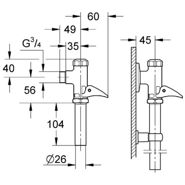 Смыв для унитаза Grohe Rondo (37139000)