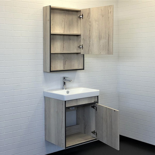 Тумба подвесная с раковиной Comforty Вена 550x450x610 дуб дымчатый (00-00008928)