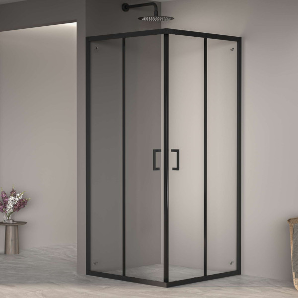 Душевой уголок RGW Passage 80x80x195 стекло прозрачное, профиль черный (3508103088-14)