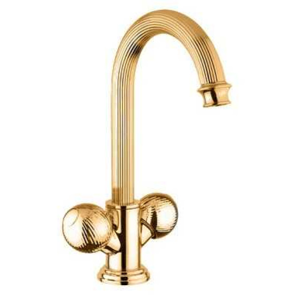 Смеситель для раковины Cezares Olimp золотой, ручки круглые - металл (OLIMP-LS2-03/24-M) Смеситель для раковины Cezares Olimp золотой, ручки круглые - металл (OLIMP-LS2-03/24-M)