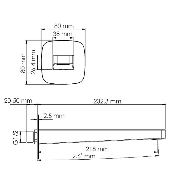 Излив WasserKRAFT черный (A315)