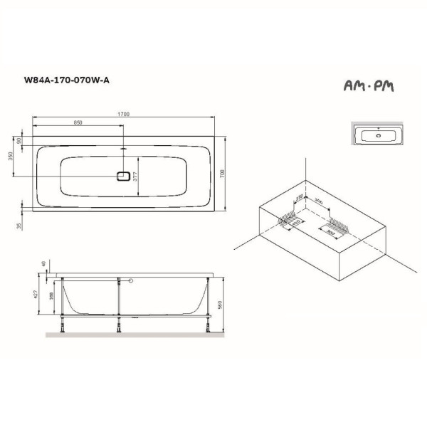 Ванна акриловая AM.PM Func 170х70 (W84A-170-070W-A)