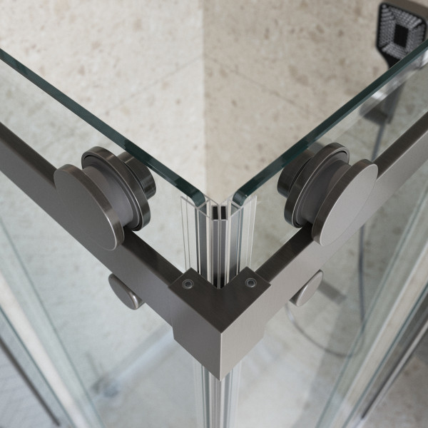 Душевой уголок BelBagno Marino 120x90x195 стекло прозрачное, профиль оружейная сталь матовая (MARINO-2-AH-2-120/90-C-GM)