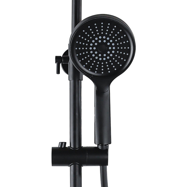 Душевая система Azario Arizona Round с лейкой, со смесителем с изливом черная (AZ-20BR)