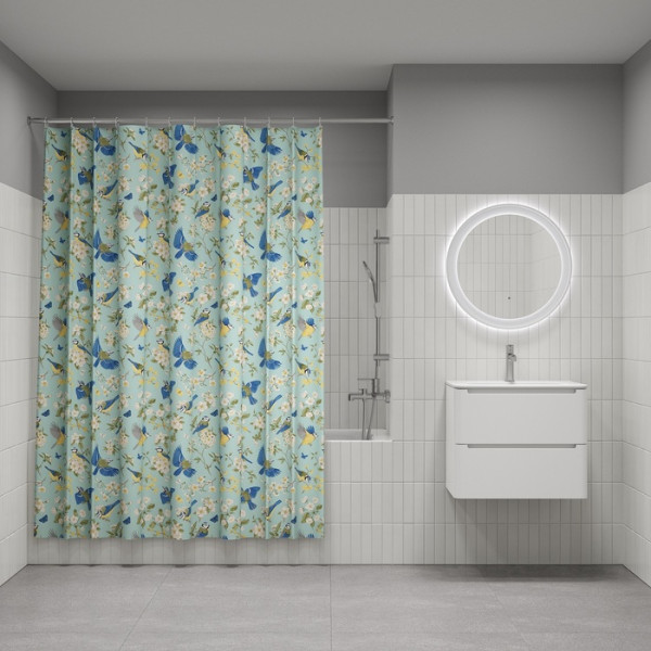 Шторка для ванн текстильная Iddis Base 180x200 зеленая (BP03P18i11)