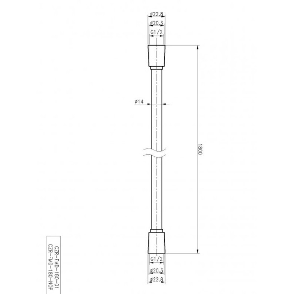 Душевой шланг Ceazares PVC, 1,8 м, хром (CZR-FMD-180-01)