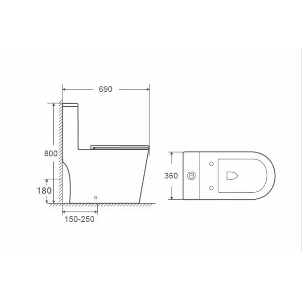 Унитаз-моноблок BelBagno Tre безободковый (BB673CP-MN-TOR/SC)