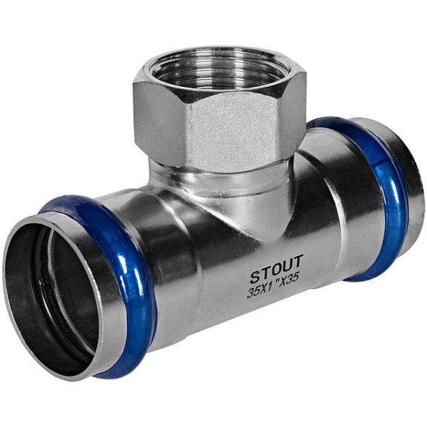 Тройник переходной 35х1"Вх35 Stout SSS-2015 ВПр-ВР (нерж.ст., пресс) SSS-2015-000351 Тройник переходной 35х1"Вх35 Stout SSS-2015 ВПр-ВР (нерж.ст., пресс) SSS-2015-000351