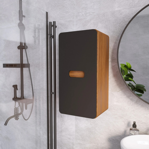 Пенал подвесной 1Marka Vortex  350x300x70 (орех ноче тортона/монолит найт) (Ц0000033030)