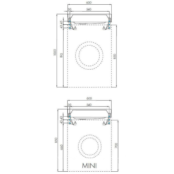 Раковина накладаная на стиральную машину Aquaton Рейн 600 белая (1A72103KRW010)
