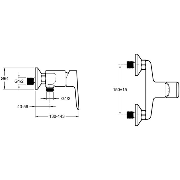 Смеситель для душа Jacob Delafon Oscar черный (E29843-BL)