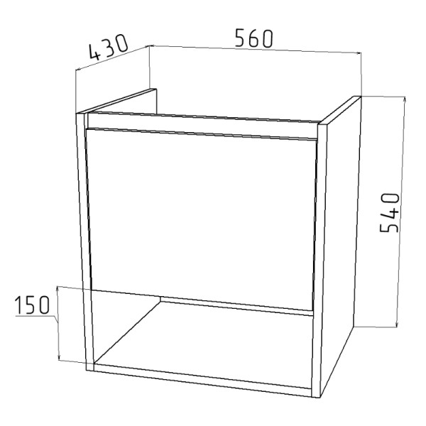 Тумба подвесная Melodia Этюд 60 (Como 60) 1 ящик графит/дуб золотой (MFR80037GT)