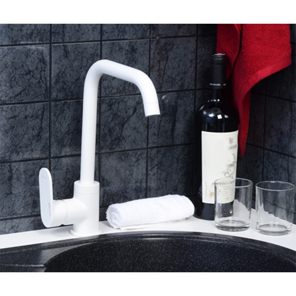 Смеситель для кухни WasserKRAFT Mindel белый матовый (8507) Смеситель для кухни WasserKRAFT Mindel белый матовый (8507)