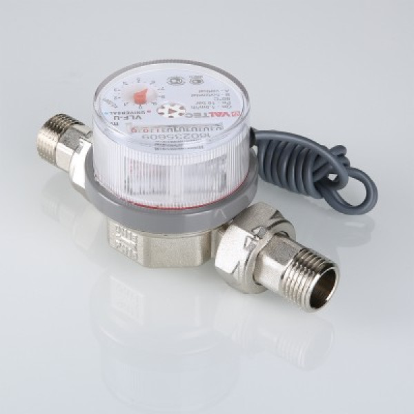 Счетчик для воды универсальный с импульсным выходом Valtec 1/2" (80 мм., со сгонами) VLF-15U-I Счетчик для воды универсальный с импульсным выходом Valtec 1/2" (80 мм., со сгонами) VLF-15U-I