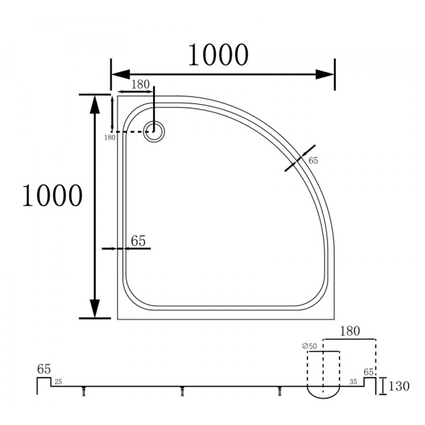 Душевой поддон Abber 100х100 белый (AD3A100)