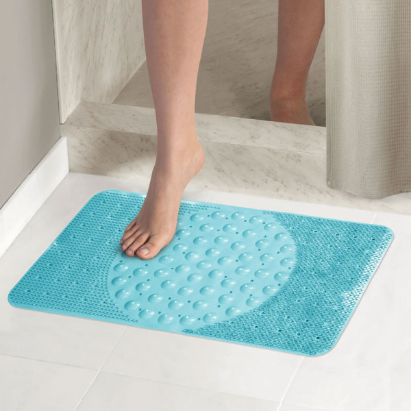 Коврик для ванной Melodia ПВХ Massage прямоугольный массажный 66x38cм голубой (MK005)