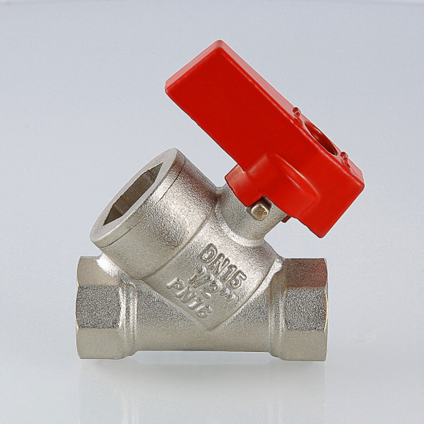 Кран 1/2" ВВ шаровый с цельным корпусом Valtec (красная ручка) VT.290.N.04