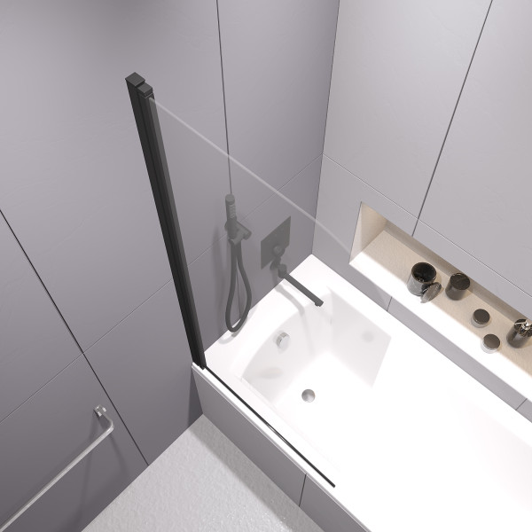 Душевые шторки для ванн RGW Screens 60x150 стекло прозрачное, профиль черный (411110906-14)