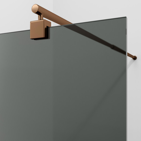 Душевое ограждение WasserKRAFT Rur 120x200 стекло тонированное, профиль золото розовое (30W40RG-TG)