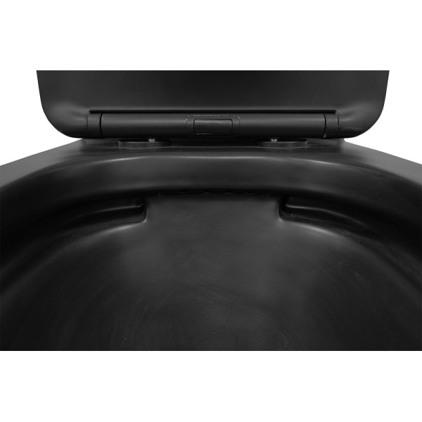 Унитаз-компакт Black King безободковый с сиденьем микролифт (AZ-8303D)