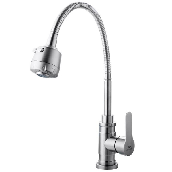 Смеситель для кухни Fashun с гибким изливом сатин (A54401-3)