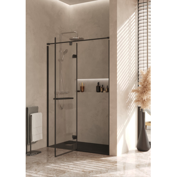 Душевая дверь Roca Akropolis 120x200  L стекло прозрачное, профиль черный матовый (Z.RU93.0.779.9)