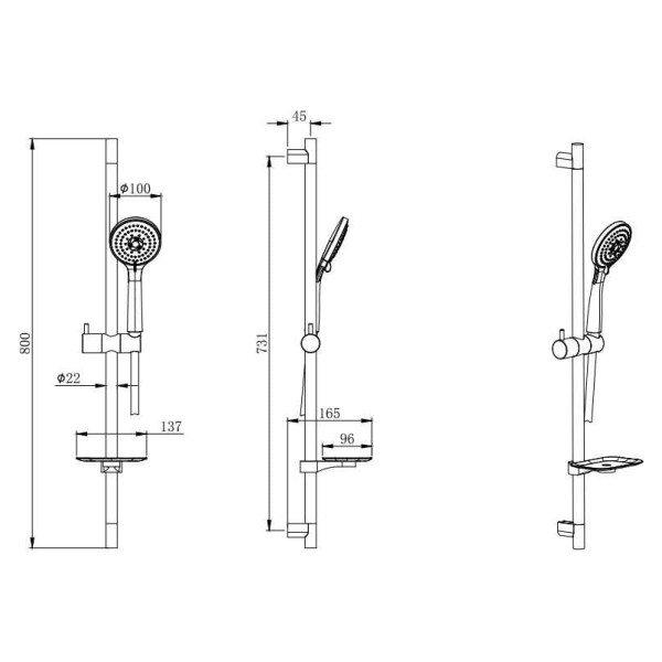 Душевой гарнитур Aquatek хром (AQ2011CR)