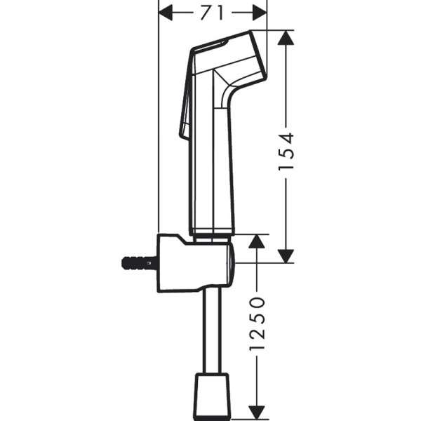 Гигиенический ручной душ Hansgrohe 1jet S со шлангом 125 см и держателем (29234000)