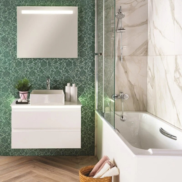 Тумба Jacob Delafon Madeleine 83 со столешницей и подсветкой, белый матовый (EB2083-J51)