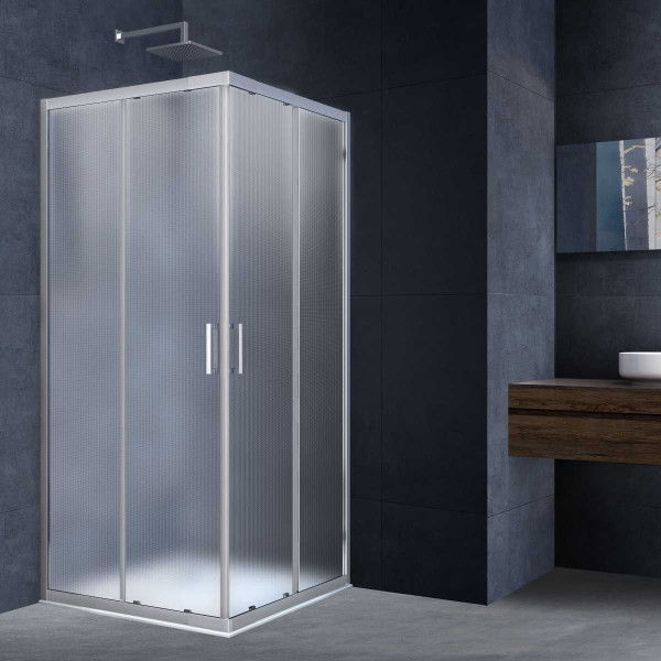 Душевой уголок Vincea Rapid VSS-3R (900-1000)x(900-1000)x1900 стекло текстурное, профиль хром (VSS-3R90/10MT)