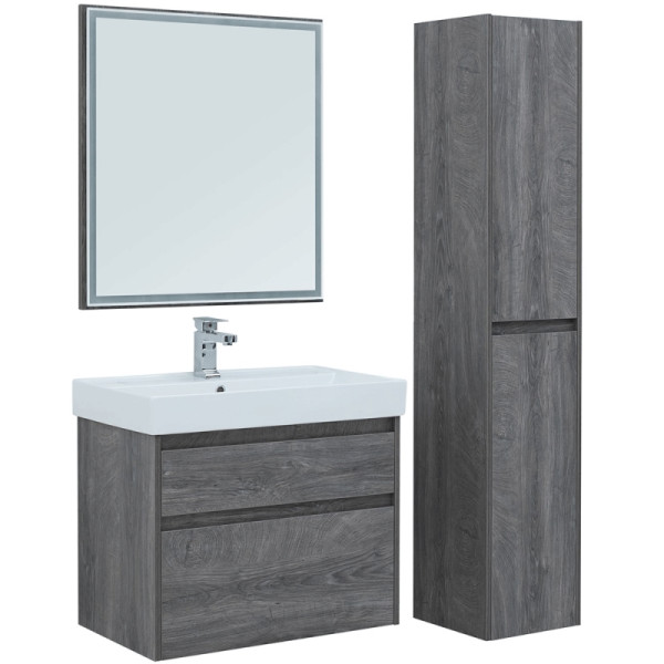 Зеркало с подсветкой Aquanet Nova Lite 75x80 дуб рошелье (00242258)