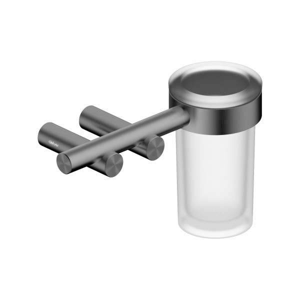 Стакан для зубных щеток с держателем Abber Osten 316 оружейная сталь брашированная (AA1860BGG) Стакан для зубных щеток с держателем Abber Osten 316 оружейная сталь брашированная (AA1860BGG)
