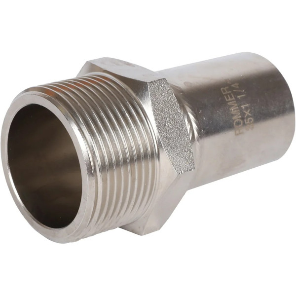 Вставка резьбовая 35х1 1/4"Н Rommer из нержавеющей стали (пресс) (RSS-0024-035114) Вставка резьбовая 35х1 1/4"Н Rommer из нержавеющей стали (пресс) (RSS-0024-035114)