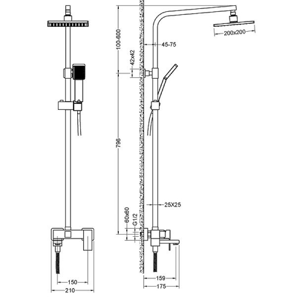 Душевая система Timo Selene золотая (SX-2013/17)