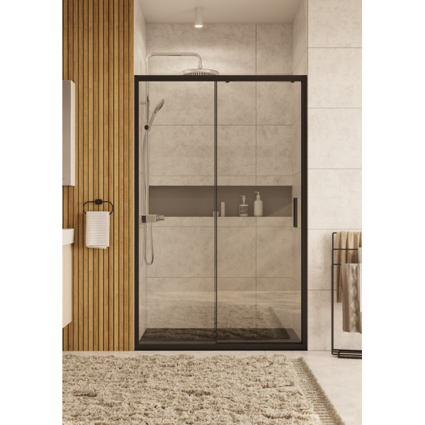 Душевое ограждение Roca Leon 90x195 стекло прозрачное, профиль черный (Z.RU93.0.767.6)