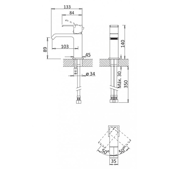 Смеситель для раковины Cezares Porta (PORTA-LS1-BIO)