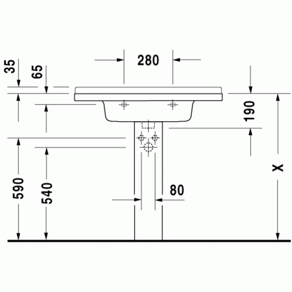 Раковина встраиваемая Duravit Starck 3 85 (0304800000)