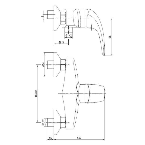 Смеситель для душа Aquanet Cobra SD90367 (00187206)