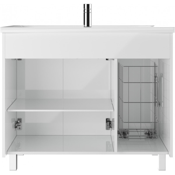 Тумба напольная Andrea 100 3D без ящиков с корзиной для белья Домино (D37012T) Тумба напольная Andrea 100 3D без ящиков с корзиной для белья Домино (D37012T)