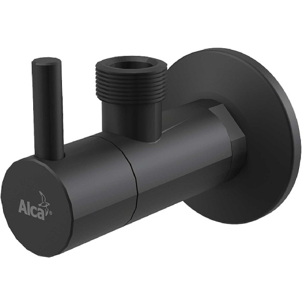 Угловой вентиль с фильтром Alcaplast 1/2"1/2" черный матовый (ARV003-BLACK)