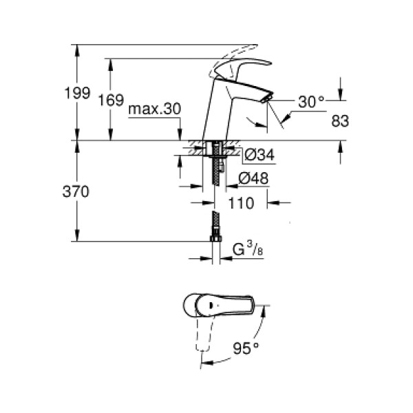 Смеситель для раковины Grohe Eurosmart (2339510E)