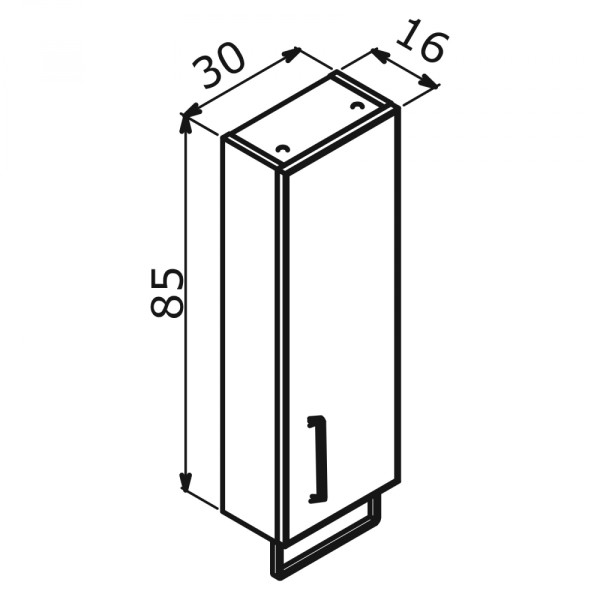 Шкаф подвесной Orka Salerno 300x160x850 зеленый матовый, светлое дерево (3005749)