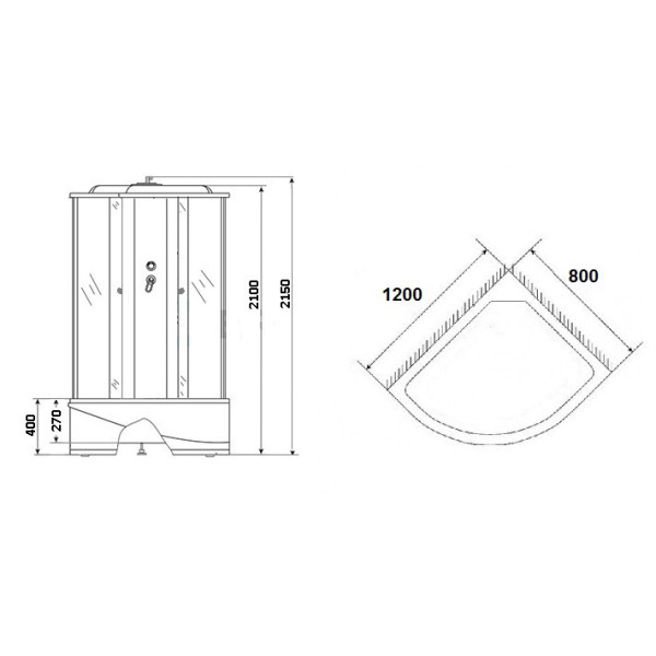 Душевая кабина Eco 80x120 стекло матовое, профиль хром матовый (NG-7310-14R)