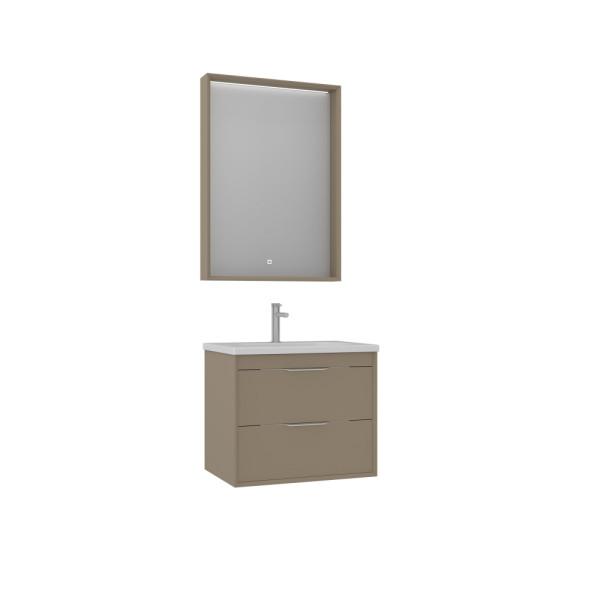 Тумба подвесная Orka Clay 650x500x520 с раковиной sahra (5004381)