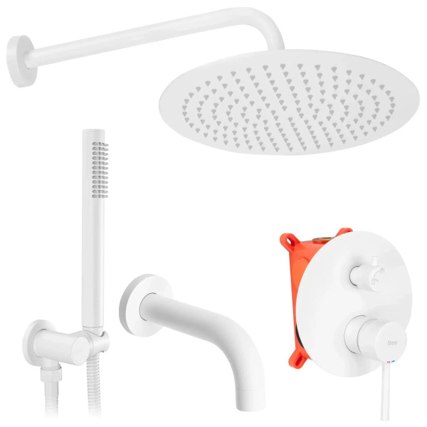 Душевая система для ванны с верхним душем Rea Lungo + Box White (REA-P6611)