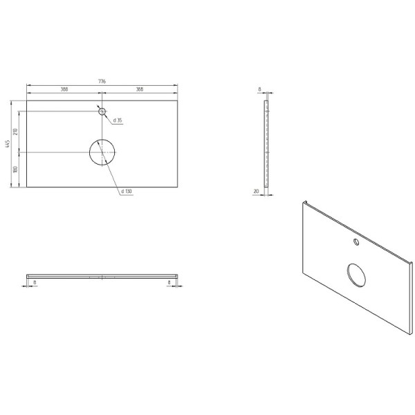 Столешница Cersanit Stone Energy 80x45x2 белый матовый (63853)